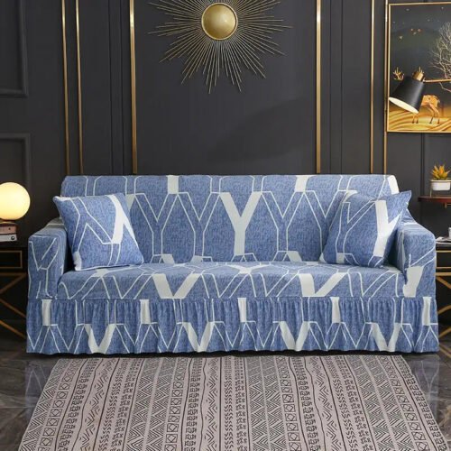One-piece Sofa Cushion Cover with Skirted Design Oversized Couch Slipcovers