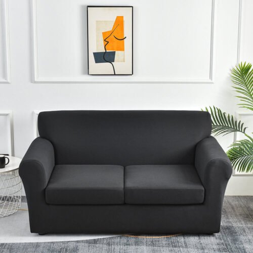 Solid Color Box Cushion Sofa Slipcover